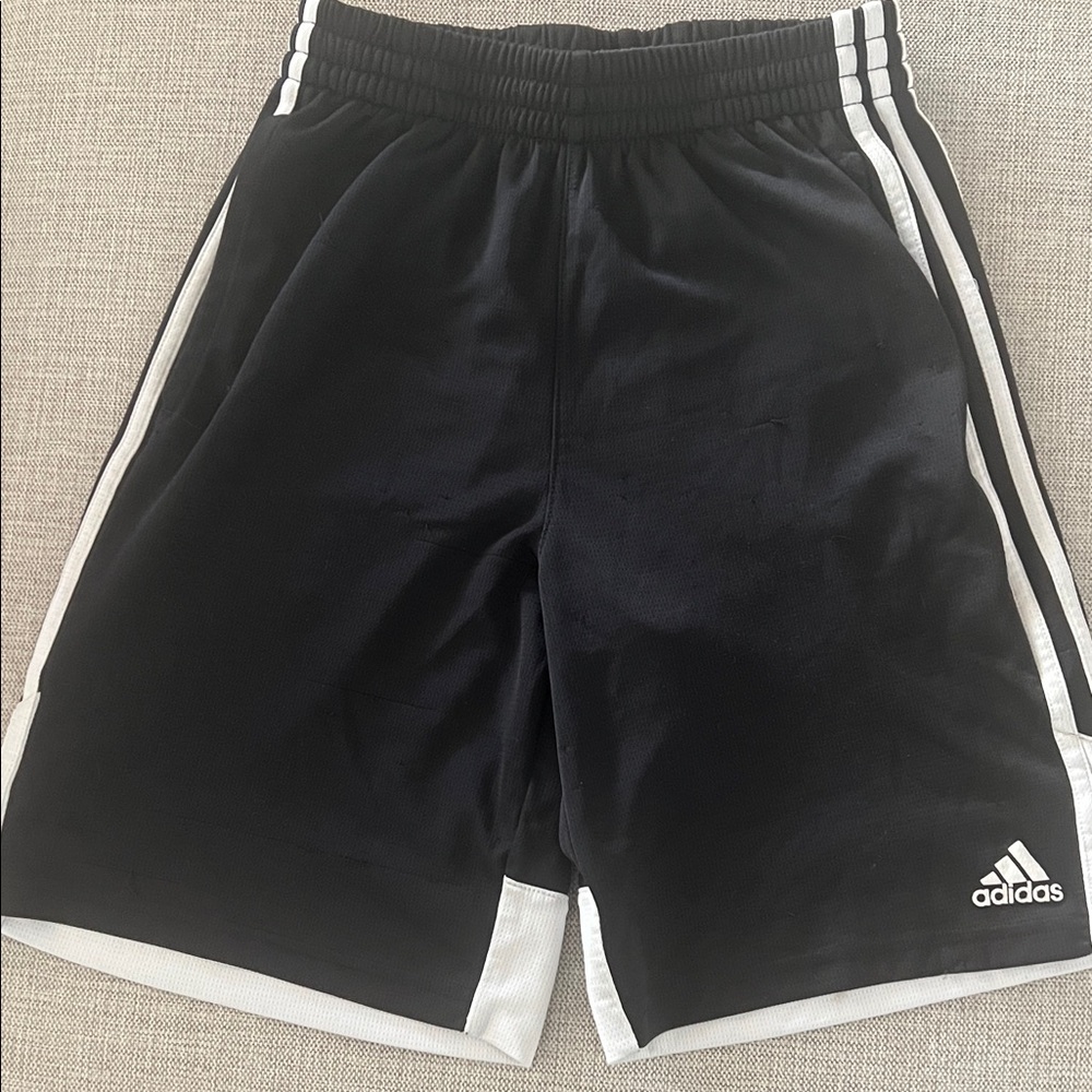 Adidas Black Shorts with White Accents